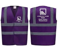 Personalised Custom Printed Hi Vis Vests - Roofing Company Logo, Add Your Details, Perfect for Roofers & Construction Workers by Brook Hi Vis (Purple, XLarge)