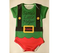 Personalised Custom Santa's Little Helper Baby Vest Grow Onesie 1zee