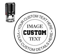 Personalised Custom Stamp for Business Ink Stamps Personalised Ink Return to Sender Stamps Self Inking Stamp Logo - Round, 9 Colors, 4 Sizes