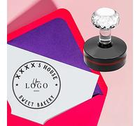 Personalised Custom Stamp with Your Logo & Text - Self-Inking Photopolymer Stamp for Branding, Packaging, Invitations, Crafts