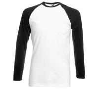 Personalised Custom text Fruit of the Loom Long Sleeve Baseball T-shirt SS028