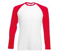 Personalised Custom text Fruit of the Loom Long Sleeve Baseball T-shirt SS028