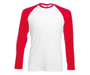 Personalised Custom text Fruit of the Loom Long Sleeve Baseball T-shirt SS028
