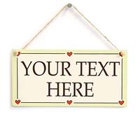 Personalised Custom Text Sign, Heart Border Decor