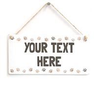 Personalised Custom Text Sign, Pawprint Border Decor