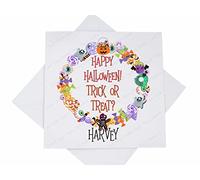 Personalised Custom Trick or Treat Card, Happy Halloween Sweet Wreath Card for Son Daughter Grandson Granddaughter, Happy Halloween Card (Trick or Treat - Personalised)