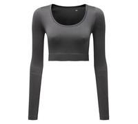 Personalised Custom Women TriDri ribbed seamless 3D Fit Crop Top Exercise TR224