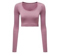 Personalised Custom Women TriDri ribbed seamless 3D Fit Crop Top Exercise TR224