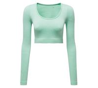 Personalised Custom Women TriDri ribbed seamless 3D Fit Crop Top Exercise TR224
