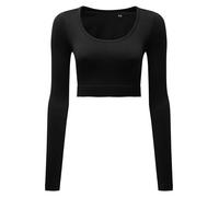 Personalised Custom Women TriDri ribbed seamless 3D Fit Crop Top Exercise TR224