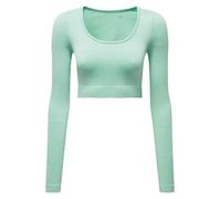 Personalised Custom Women TriDri ribbed seamless 3D Fit Crop Top Exercise TR224