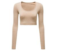 Personalised Custom Women TriDri ribbed seamless 3D Fit Crop Top Exercise TR224