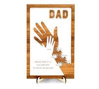 Personalised Custom Wooden Hands Sign Plaque Gifts with Your Kid's Names, Father's Day Birthday Christmas Gifts for Dad Grandpa from Son Daughter Grandkids Wife - Personalised Father's Day Gifts