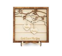 Personalised Custom Wooden Love Plaque with Couple Names, Valentine's Day Anniversary Birthday Wedding Gifts for Him Her Wife Husband Boyfriend Girlfriend Couple - Personalised Valentine's Day Gifts