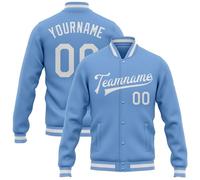 Personalised Customise American Football Jersey Jacket with Team Name Number, Custom Baseball Jersey Baseball Jacket, Sports Uniform Long Sleeve Gym Outwear for Men/Women/Kids/Boys/Girls/Youth