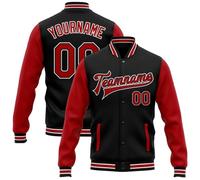Personalised Customise American Football Jersey Jacket with Team Name Number, Custom Baseball Jersey Baseball Jacket, Sports Uniform Long Sleeve Gym Outwear for Men/Women/Kids/Boys/Girls/Youth
