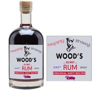 Personalised Customised Bottle Label Sticker for Wood's Old Navy Rum Birthday Anniversary Christmas