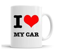 Personalised Customised I Love My car Funny I Heart Mug Cup Custom Message