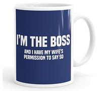 Personalised Customised I'm The Boss and I Have My Wife's Permission to Say So Funny Mug Tea Cup Coffee Custom Message