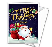 Personalised Customised Merry Christmas Xmas Greeting Card for Mummy, Daddy, Son, Daughter W10