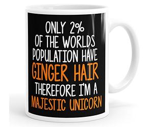 Personalised Customised Only 2% of The Worlds Population Have Ginger Hair, Majestic Unicorn Funny Slogan Mug Tea Cup Coffee Custom Message