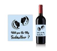 Personalised customised Whiskey Wine Bottle Label Sticker for Wedding Will You Be My Godmother (SMBL050)