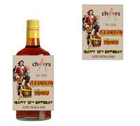 Personalised Customized Bottle Label Sticker for Captain Morgan Spiced Rum Birthday Anniversary Christmas