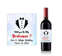 Personalised Customized Bottle Label Sticker for Wine Will You Be My Bridesman