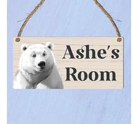 Personalised Cute & Colourful Sea Animals Theme | Personalised Children's Bedroom Sign | 9 Animal Designs To Choose | From Door & Room Name Plaque (Polar Bear)