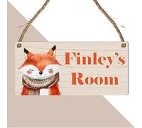 Personalised Cute & Fun Woodland Animals Theme | Personalised Children's Bedroom Sign | 8 Animal Designs To Choose | From Door & Room Name Plaque (Fox)