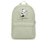 Personalised Cute Panda Mini Backpack, Custom Mini Back Packs for Girls, Starting Nursery, One Size, Pistachio