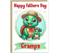Personalised Cute Turtle Happy Father's Day Card - To The Best... - Custom Name Daddy, Dad, Grandad, Step Dad Add Own Name - Adorable Turtle Designs For Him - A5 or A4 Size (Design 5)