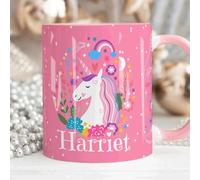 Personalised Cute Unicorn Mug with Name, Pink Unicorn Mug for Girl