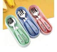 Personalised Cutlery Set for Children,Stainless Steel TablewareCustomizable Names and Patterns,Pink, Green, Blue,20 Patterns are Available.Birthday Christmas Gift.