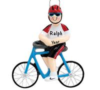 Personalised Cycling Ornament 2025 - Fast & Free 24h Customisation - Sport Christmas Ornaments for Tree - Custom Gift Wrapped Boy on Bike Keepsake for Cyclists