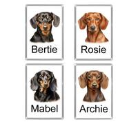 Personalised DACHSHUND (SAUSAGE DOG) JUMBO FRIDGE MAGNET - FOUR DESIGNS AVAILABLE - Overall Size 9.7cm by 6.7cm