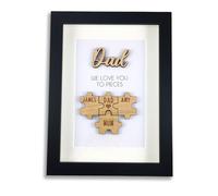 Personalised Dad Daddy Jigsaw Frame 'We Love You To Pieces' Wooden Fathers Day Christmas Birthday Puzzle Pieces Family Box - Add your family names
