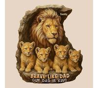 Personalised Dad Gifts, Custom Lion Shaped Plaque from Daughter Son, Acrylic Plaque Lion, Fathers Day Birthday Gifts for Men Grandad Grandpa Husband