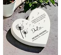 Personalised Dad memorial Graveside Heart Remembrance Plaque Ornament