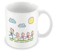Personalised Dad Mug - Birthday Keepsake, Dad & 4 Kids - Add Names