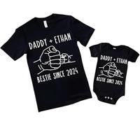 Personalised Daddy and Me Matching Shirts - Celebrate Your First Father’s Day with Custom Outfits for Dad and Son or Daughter, Thoughtful UK Gift Set
