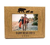 Personalised Daddy Bear and Us Oak Wood Finish Photo Frame Gift (4 x 6 Inch)