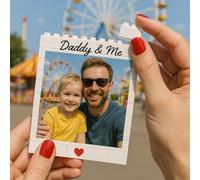 Personalised Daddy & Me Brick Photo block,Gift for Dad,White,Building Block,Puzzle,Gift for Him,Dad,Father's Day,Grandad,Grandpa,Decorative Signs & Plaques (Small)