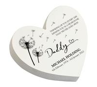 Personalised Daddy memorial Graveside Heart Remembrance Plaque Ornament