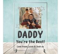 Personalised "Daddy You're the Best" Photo Plaque - Custom A5 MDF & Acrylic Sign - Gift For Father's Day, Christmas from Children (Acrylic Indoor & Outdoor Use, A5 21cm x 15cm)