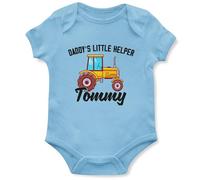 Personalised Daddys Little Helper Tractor Babygrow Baby Boys Girls Custom Farmer Vest Babies, 12-18 Months, Light Blue