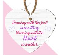Personalised Dance Teacher Heart Plaque - MDF Wood | "Dancing with the Feet is One Thing, Dancing with the Heart is Another" | Inspirational Gift | Approx. 10cm x 9cm (Medium: 15 cm (H) × 13 cm (W))