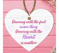 Personalised Dance Teacher Heart Plaque - MDF Wood | "Dancing with the Feet is One Thing, Dancing with the Heart is Another" | Inspirational Gift | Approx. 10cm x 9cm