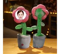 Personalised Dancing & Singing Flower, Custom Photo Face Interactive Floral Accent, Personalized Singing Dancing Sunflower with Your Face, Personalised Gift for Birthdays & Festivals (Pink)
