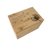 Personalised "Dandelion Wishes" Bamboo Ashes Urn | 3.9 Litre Rectangular Cremation Memorial | Custom Top Printed Nature Tribute | 24 x 16.5 x 17cm